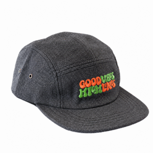 Good Vibes High Lines . 5 Panel Cap . Charcoal